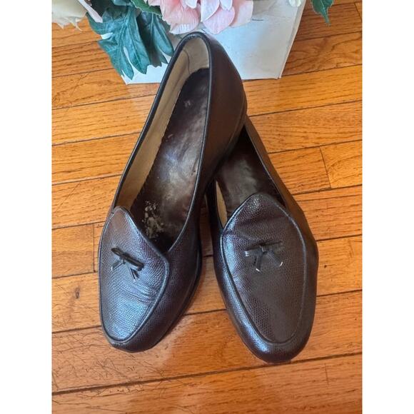 BELGIAN Brown black TRIM LOAFER SHOE SIZE 9.5 (sh900 - Picture 1 of 13